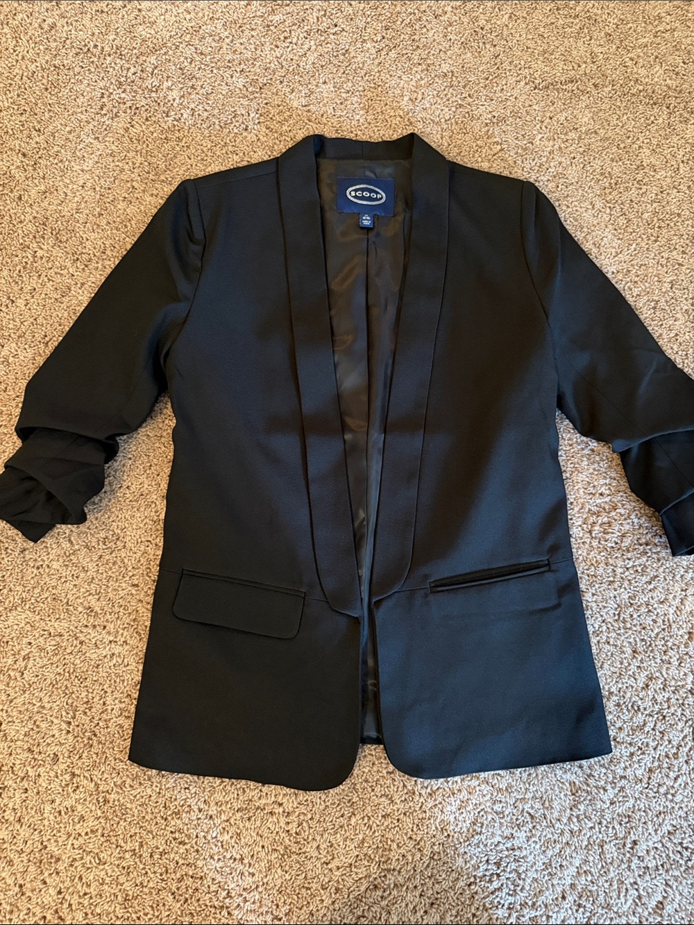 Scoop ruched sleeve Blazer